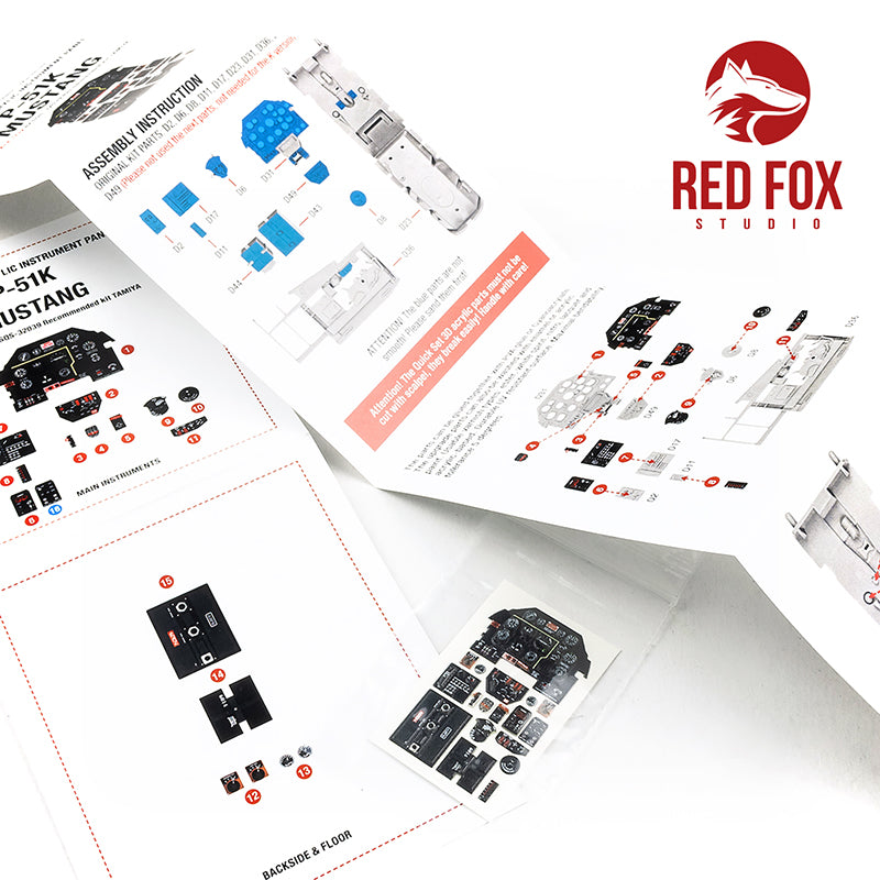 North-American P-51K Mustang Quick Set 3D Acrylic Instrument Panel (designed to be used with Tamiya kits)