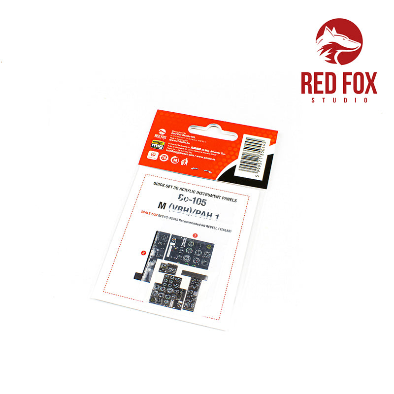 MBB Bo-105M (VBH) Quick Set 3D Acrylic Instrument Panel (designed to be used with Italeri and Revell kits)