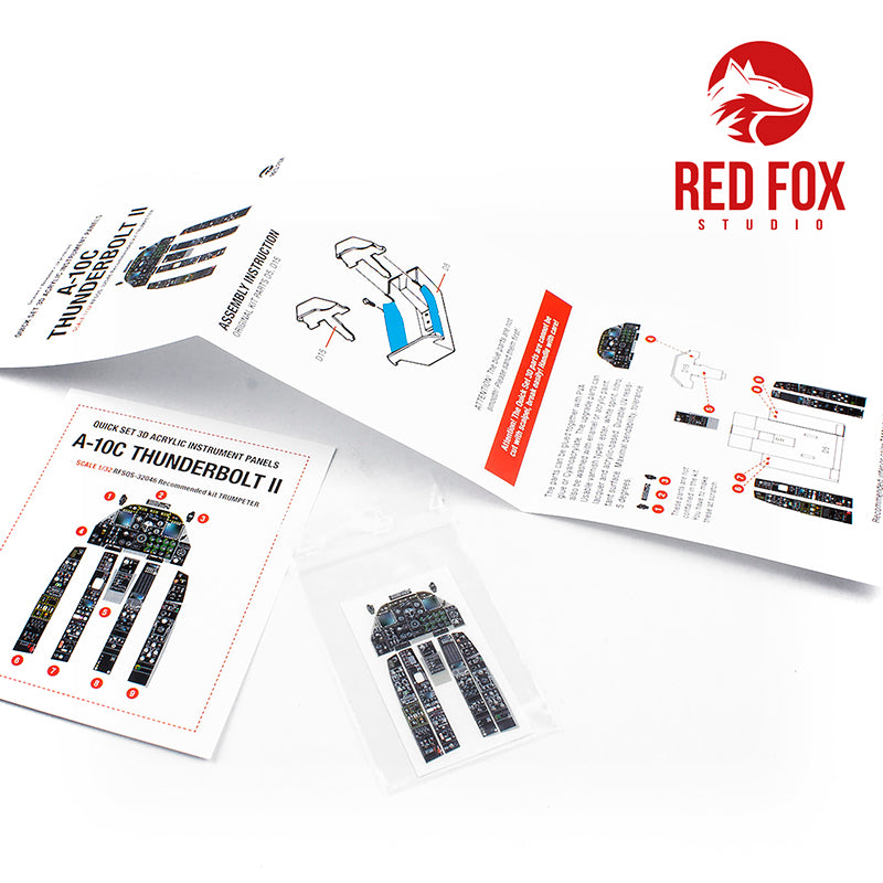 Fairchild A-10C Thunderbolt II Quick Set 3D Acrylic Instrument Panel (designed to be used with Trumpeter kits)