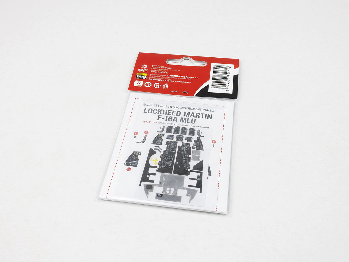 General-Dynamics F-16A MLU 3D Acrylic Instrument Panel (designed to be used with Tamiya kits)