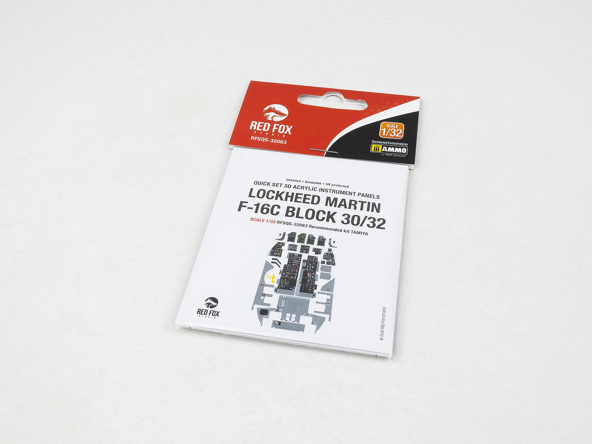 Lockheed-Martin F-16C Fighting Falcon Block 30/32 3D Acrylic Instrument Panel (designed to be used with Tamiya kits)