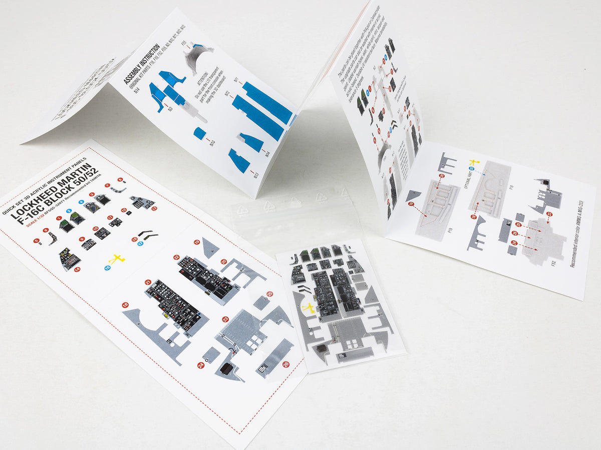 Lockheed-Martin F-16C Fighting Falcon Block 50/52 3D Acrylic Instrument Panel (designed to be used with Tamiya kits)
