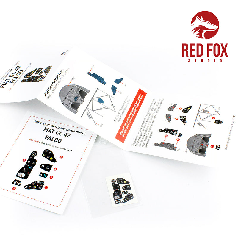 Fiat CR.42 Falco Quick Set 3D Acrylic Instrument Panel (designed to be used with ICM UA UK kits)