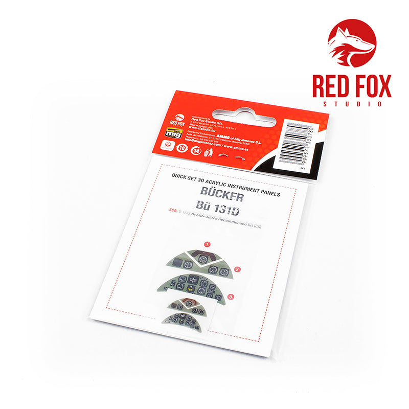 Bucker Bu-131D Quick Set 3D Acrylic Instrument Panel (designed to be used with ICM UA UK and Revell kits)