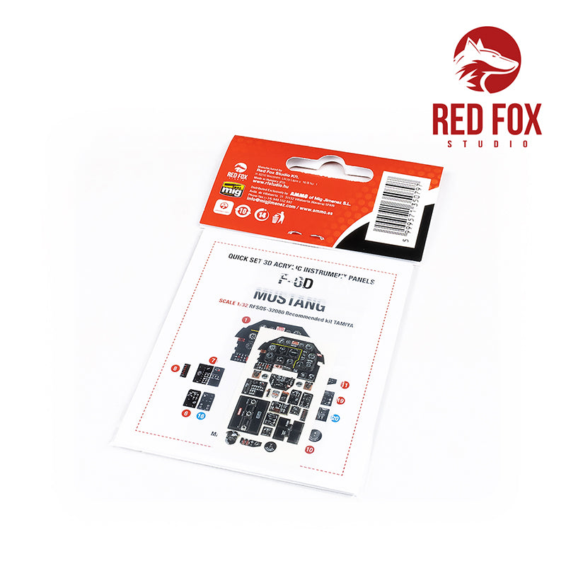 North-American F-6D Mustang Quick Set 3D Acrylic Instrument Panel (designed to be used with Tamiya kits)