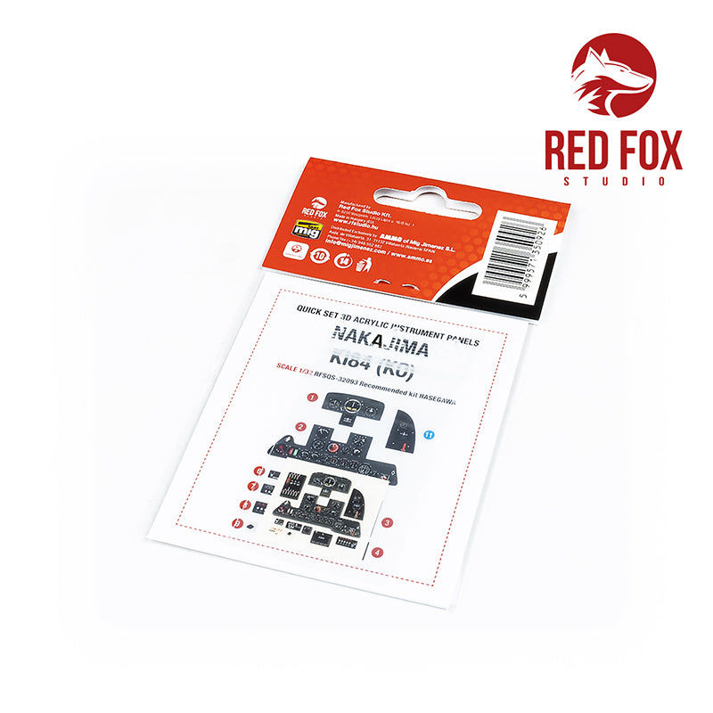 Nakajima Ki-84 (KO) Quick Set 3D Acrylic Instrument Panel (designed to be used with Hasegawa kits)