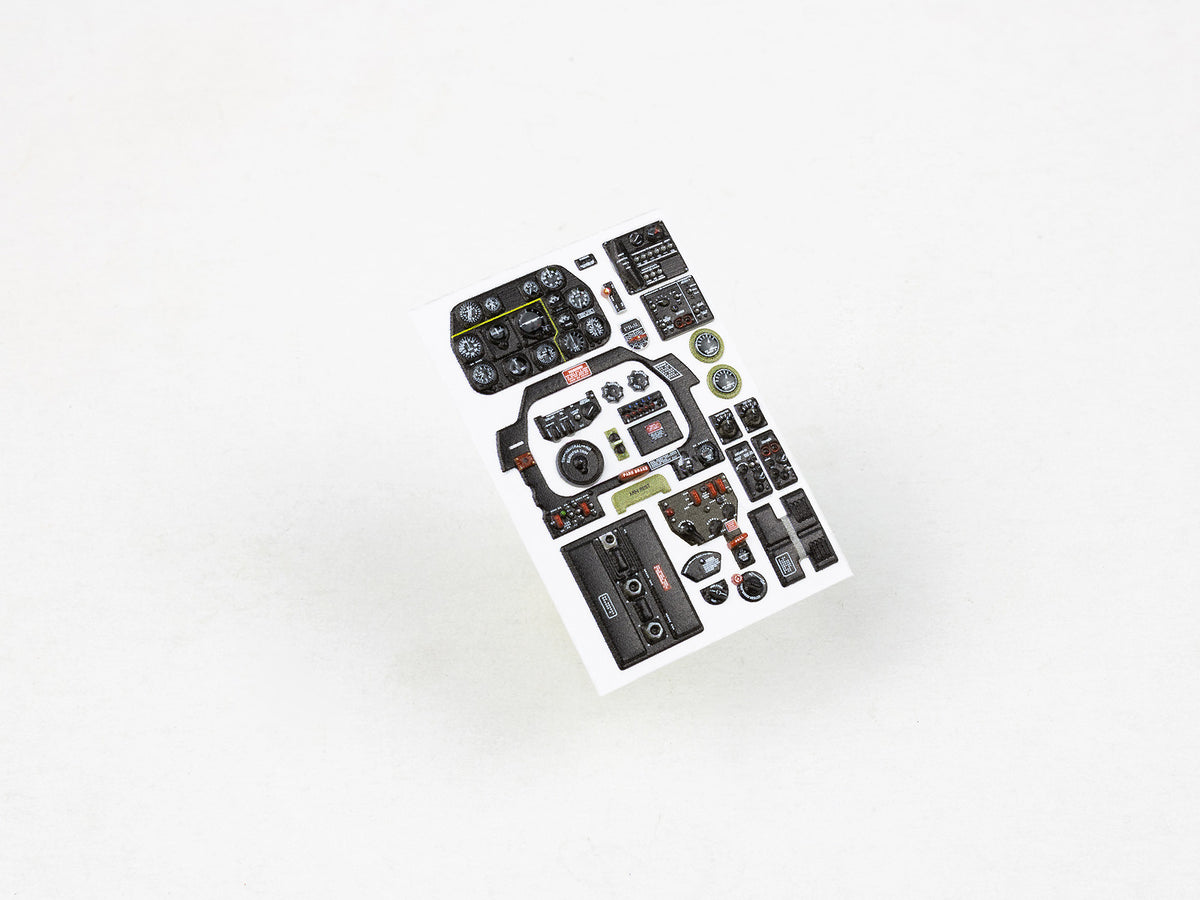 North-American P-51D Mustang Updated 3D colored resin 3D Acrylic Instrument Panel (designed to be used with Revell kits)