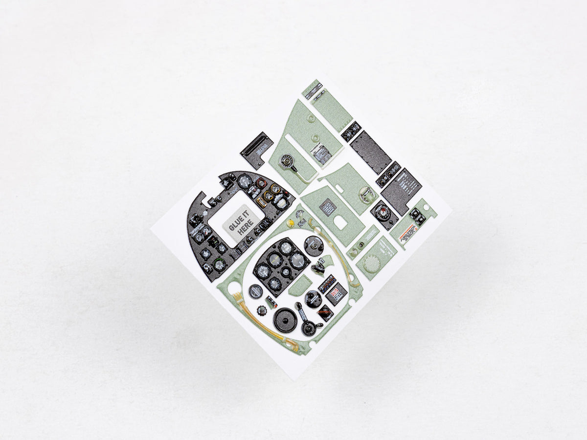 Supermarine Spitfire Mk.IXc Updated 3D colored resin 3D Acrylic Instrument Panel (designed to be used with Revell kits)