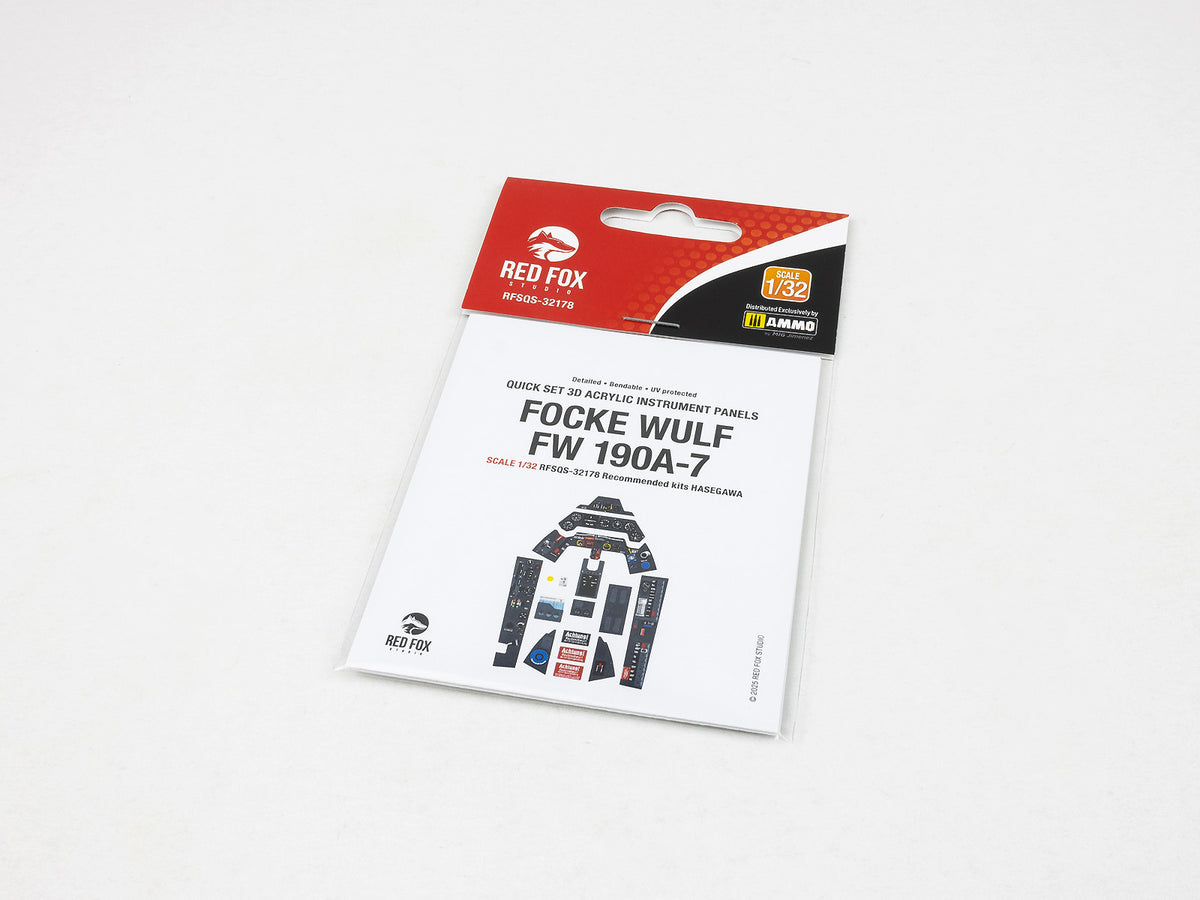 Focke-Wulf Fw-190A-7 3D colored resin 3D Acrylic Instrument Panel (designed to be used with Hasegawa kits)