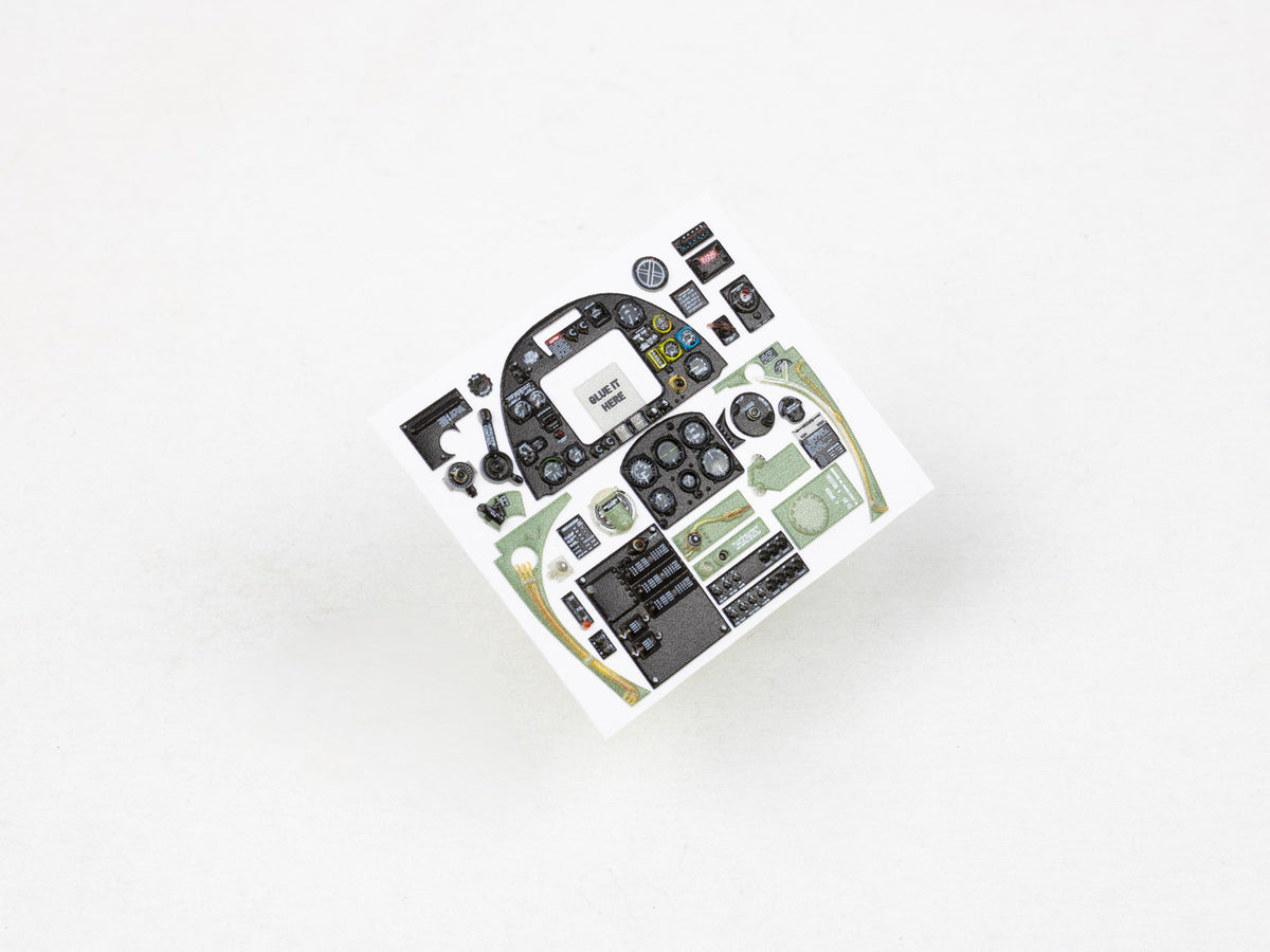 Supermarine Spitfire Mk.VIII Updated 3D colored resin 3D Acrylic Instrument Panel (designed to be used with Tamiya kits)