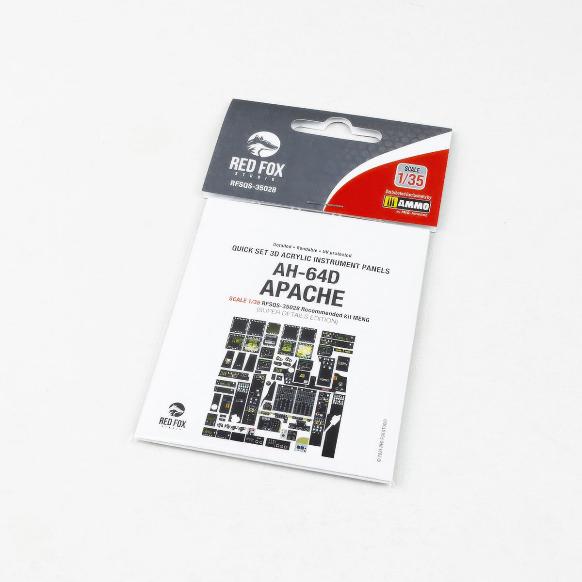 Bell/Boeing AH-64D Apache (3D Acrylic Instrument Panel (designed to be used with Meng Model kits) )