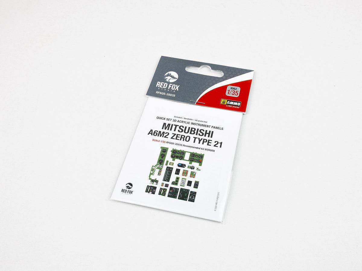 Mitsubishi A6M2 Zero Type 21 3D Acrylic Instrument Panel (designed to be used with Border Model kits)