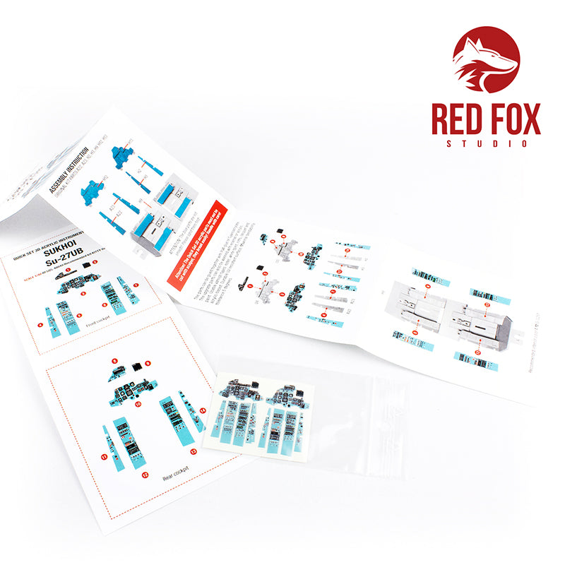 Sukhoi Su-27UB Quick Set 3D Acrylic Instrument Panel (designed to be used with Kitty Hawk Models Models and Zimi Model kits)
