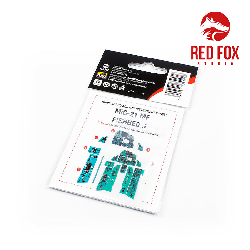 Mikoyan MiG-21MF Fishbed J Quick Set 3D Acrylic Instrument Panel (designed to be used with Eduard kits)