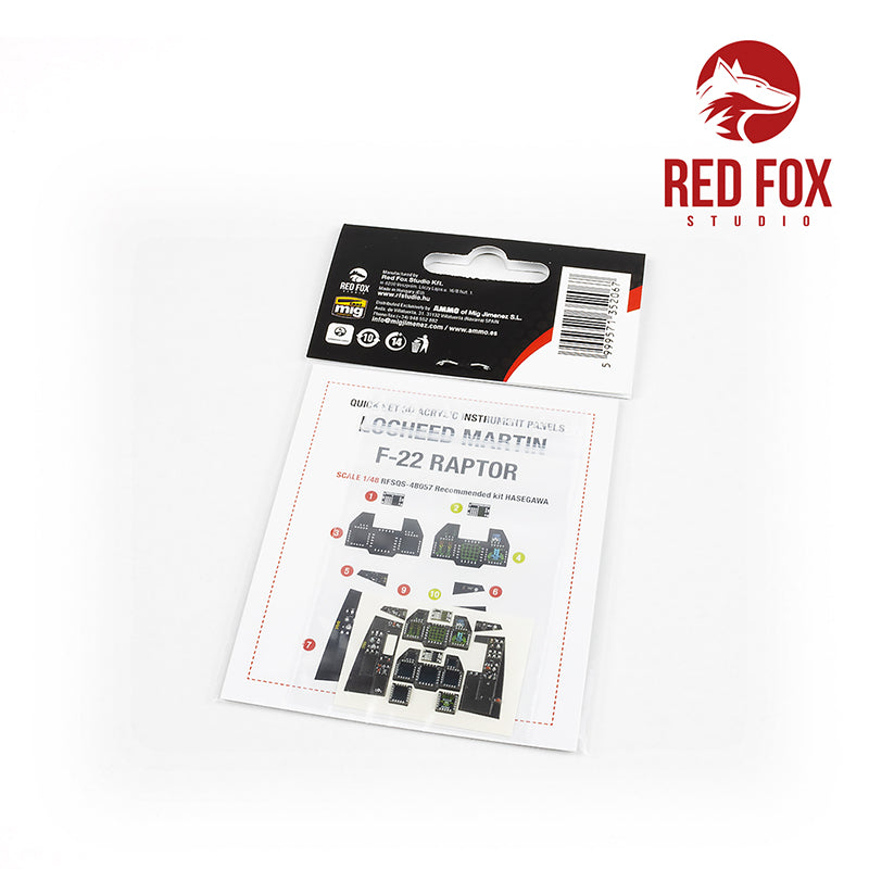 Lockheed-Martin F-22 Raptor 3D Acrylic Instrument Panel (designed to be used with Hasegawa kits)