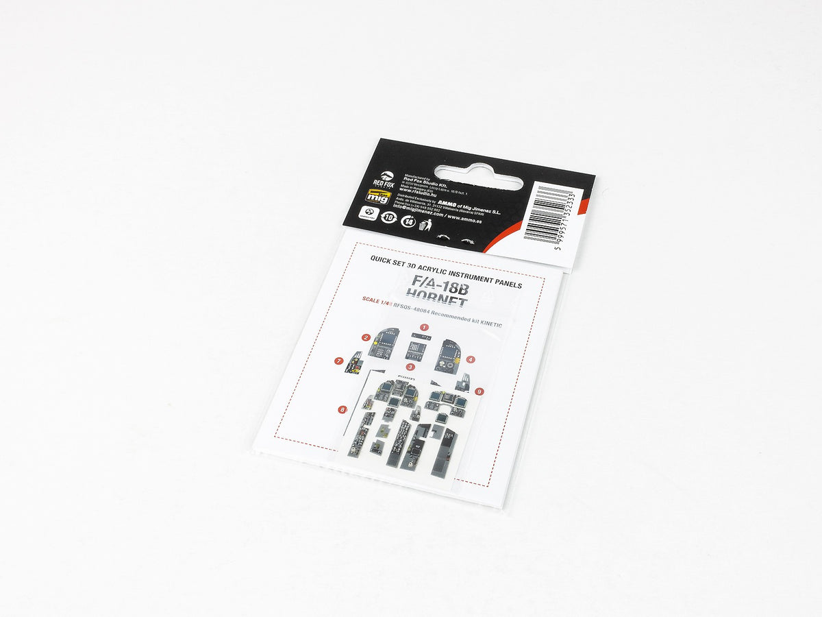 McDonnell-Douglas F/A-18B Hornet 3D Acrylic Instrument Panel (designed to be used with Kinetic Model kits)