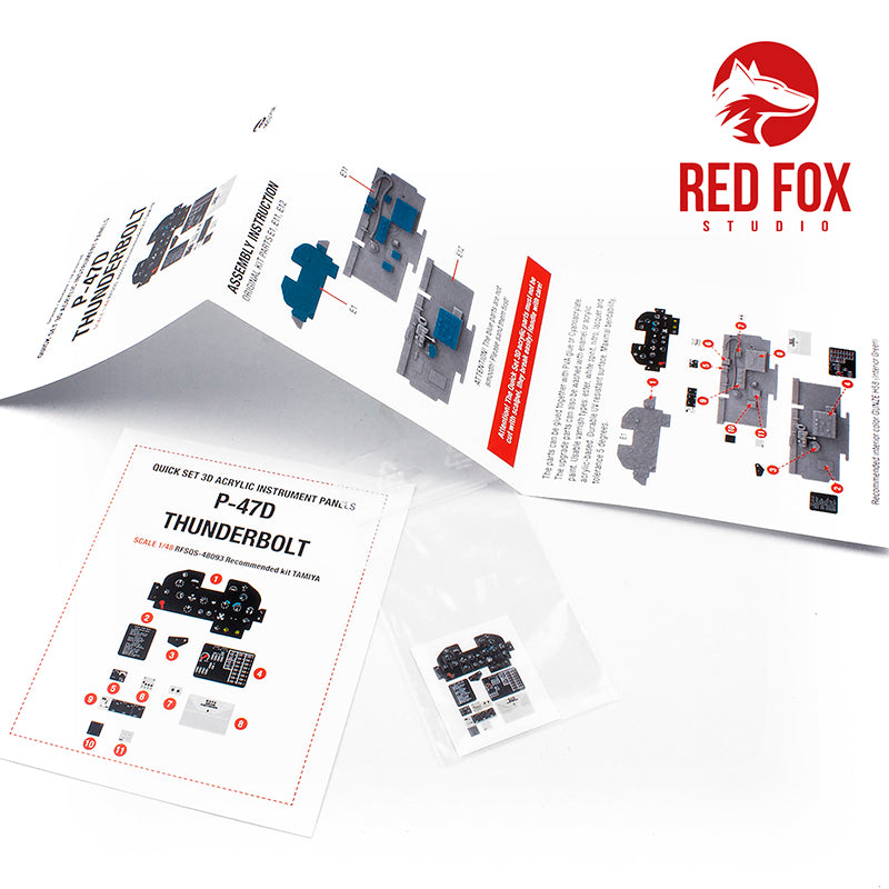 Republic P-47D Thunderbolt Quick Set 3D Acrylic Instrument Panel (designed to be used with Tamiya kits)