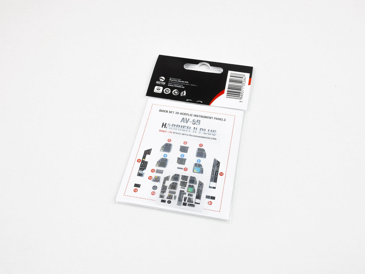 McDonnell-Douglas AV-8B Harrier II Plus 3D Acrylic Instrument Panel (designed to be used with UMa Model kits)