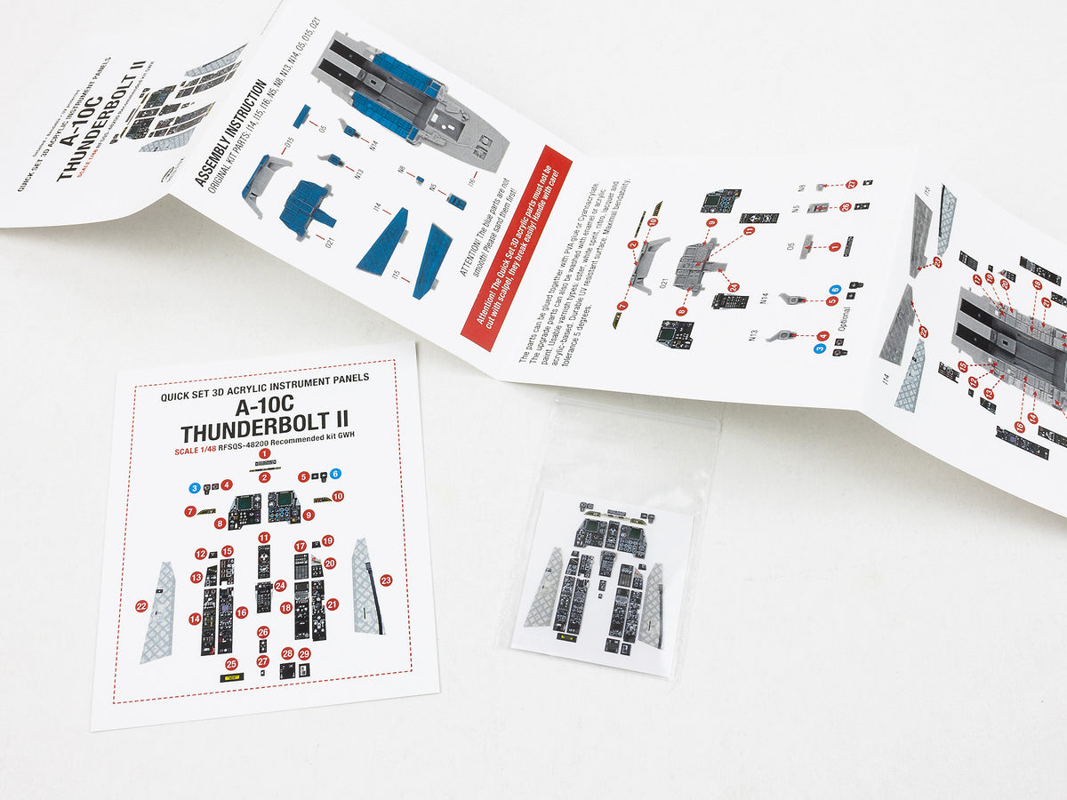Fairchild A-10C Thunderbolt II 3D Acrylic Instrument Panel (designed to be used with Great Wall Hobby kits)