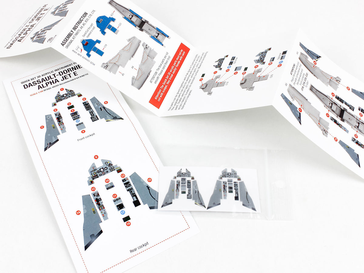 Dassault-Dornier Alpha Jet E 3D Acrylic Instrument Panel (designed to be used with Kinetic Model kits)