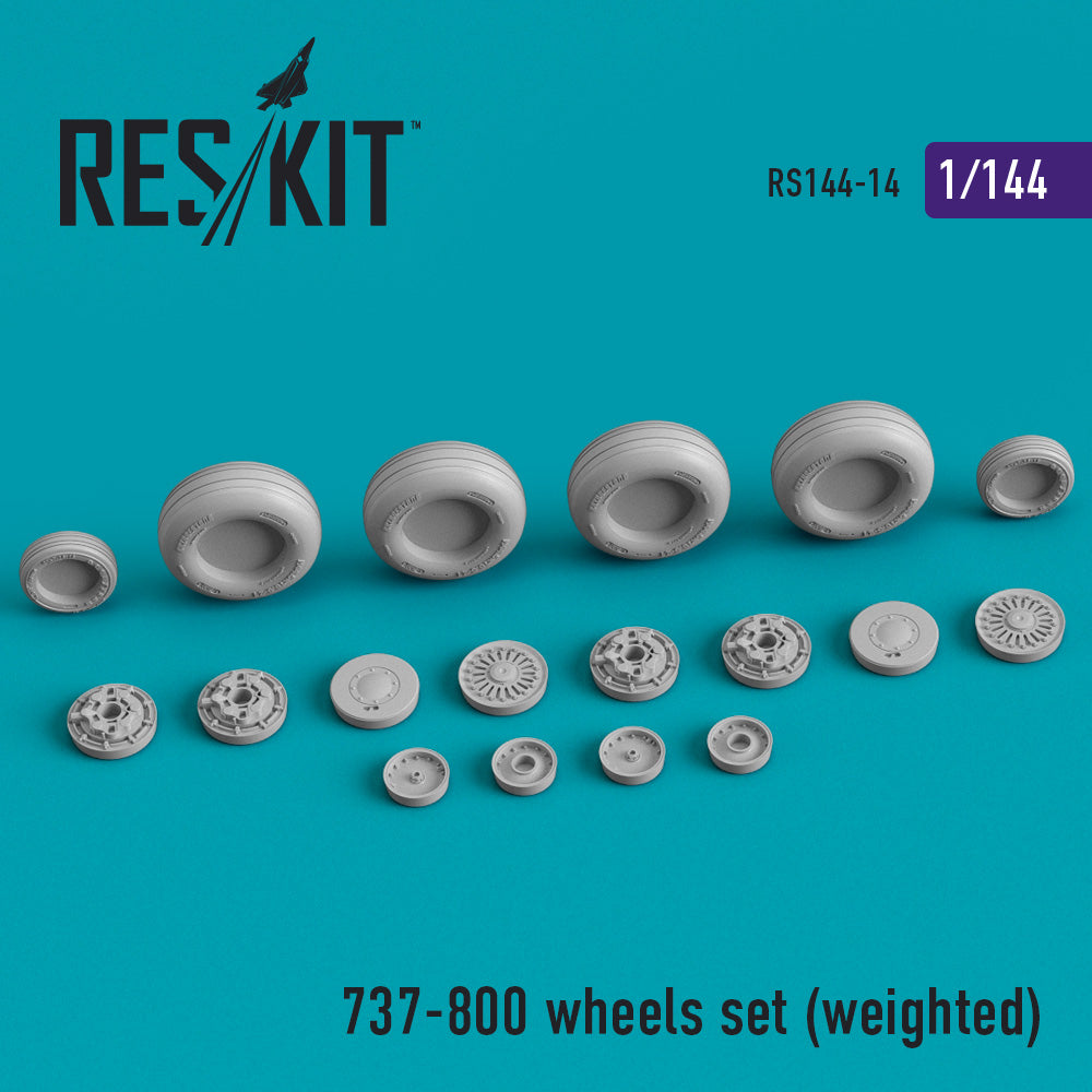 Boeing 737-800 wheels set (bulged tyre/weighted effect) (ResKit sold out May 2026) (designed to be used with Big Planes Kits, Revell and Zvezda kits) (ResKit sold out May 2026)