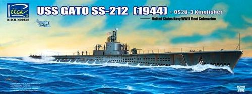 USS Gato Class SS-212 Fleet Submarine 1944 plus Vought OS2U-3 Kingfisher floatplane