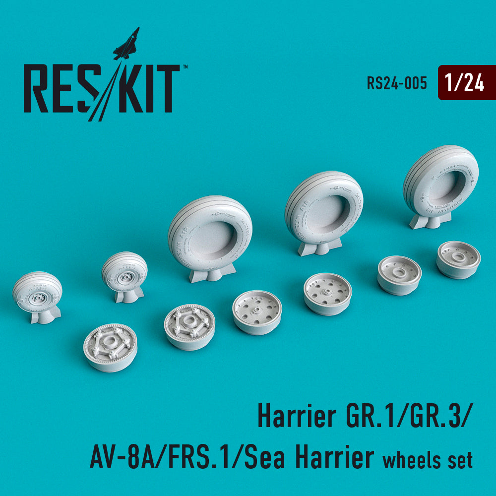 Hawker-Siddeley Harrier GR.1/GR.3/McDonnell-Douglas AV-8A/FRS.1/Sea Harrier wheels set (designed to be used with Airfix kits) (ResKit sold out May 2026)