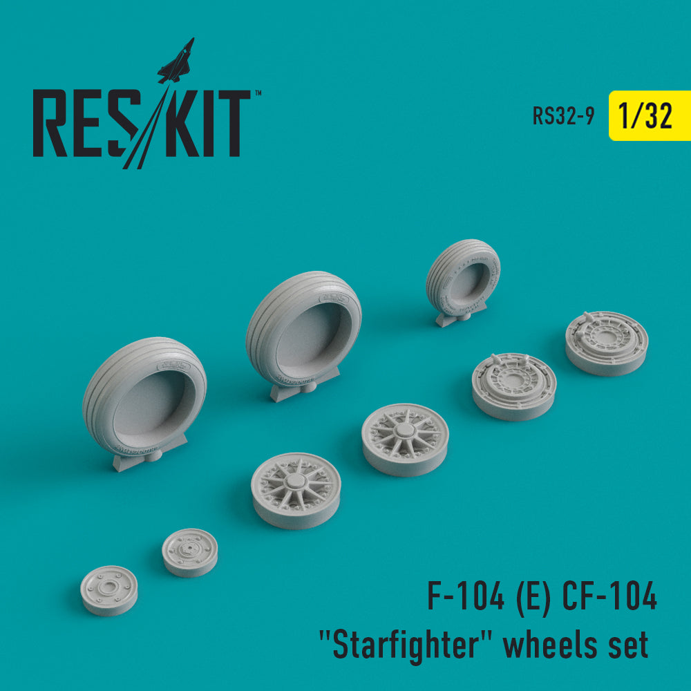 Lockheed CF-104 Starfighter wheels set (designed to be used with AFV Club, Hasegawa, Italeri and Revell kits) (ResKit sold out May 2026)