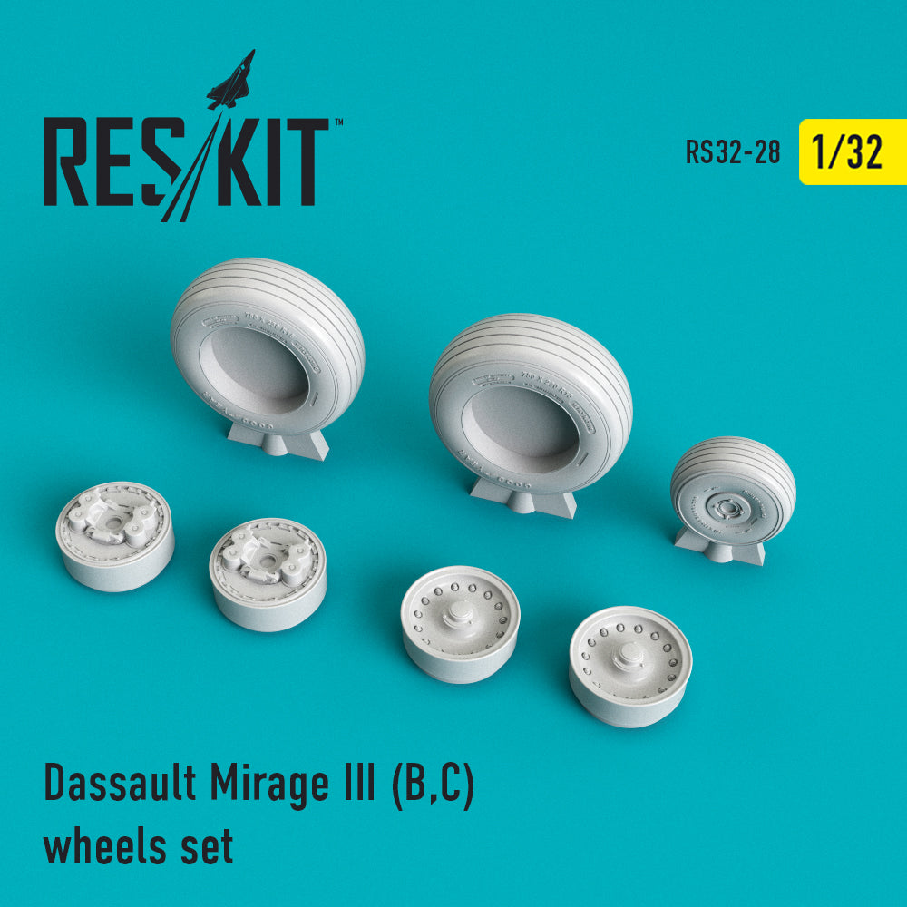 Dassault_Mirage IIIB/IIIC) wheels set (designed to be used with Italeri kits)(ResKit sold out February 2026)