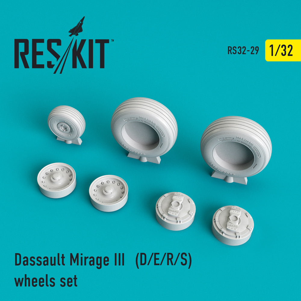 Dassault_Mirage IIID/IIIE/IIIR/IIIS) (ResKit sold out May 2026) wheels set (designed to be used with Italeri and Revell kits) (ResKit sold out May 2026)