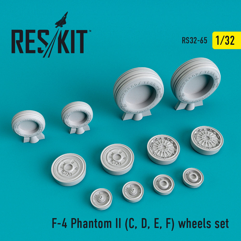 McDonnell F-4 Phantom II (F-4C, F-4D, F-4E, F-4F) (ResKit sold out May 2026) wheels set (designed to be used with Tamiya kits) (ResKit sold out May 2026)