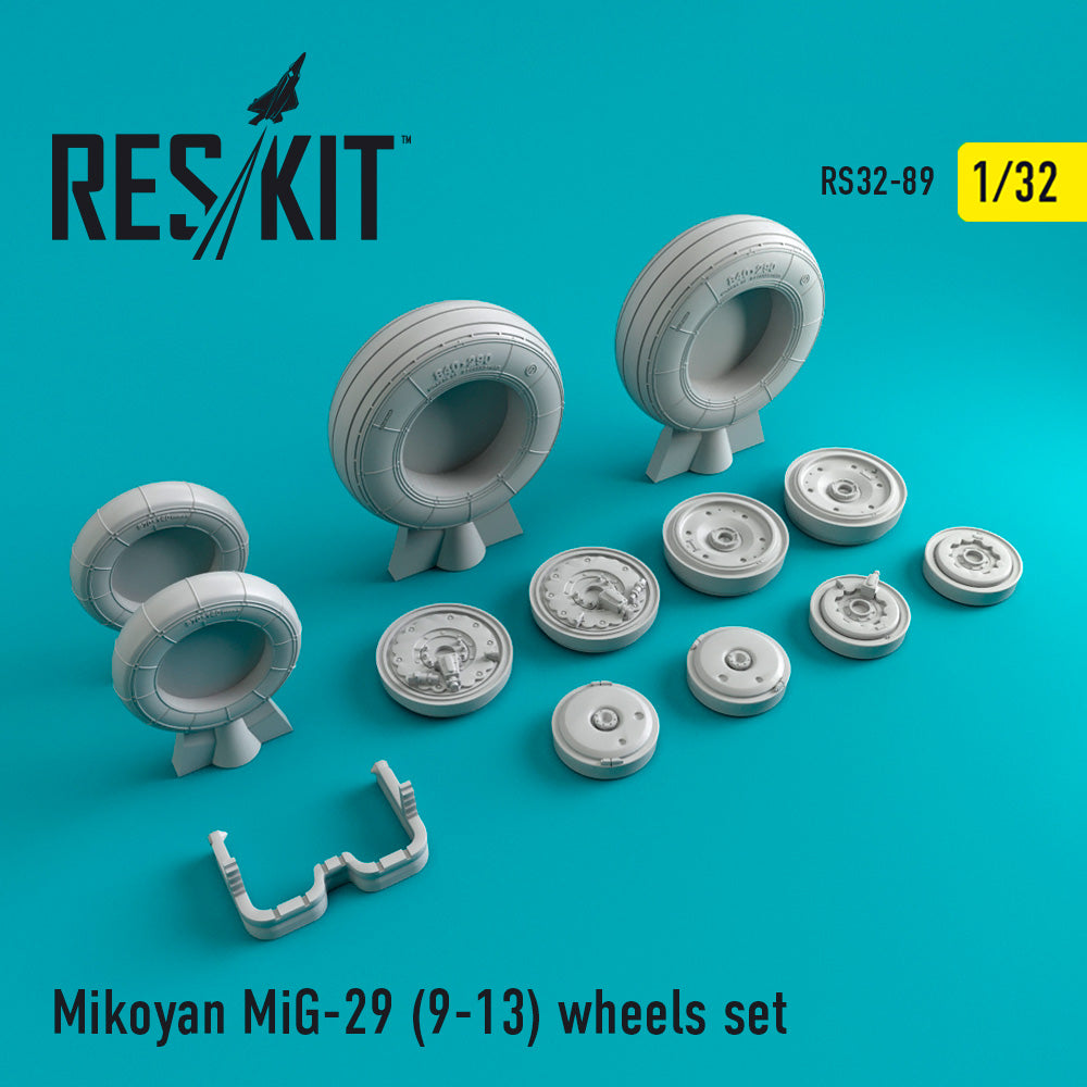 Mikoyan MiG-29 (9-13) wheels set (designed to be used with Trumpeter kits)(ResKit sold out February 2026)