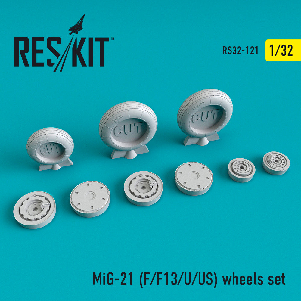 Mikoyan MiG-21 (MiG-21F/MiG-21F13/MiG-21U/MiG-21US) wheels set (designed to be used with Trumpeter kits)(ResKit sold out February 2026)