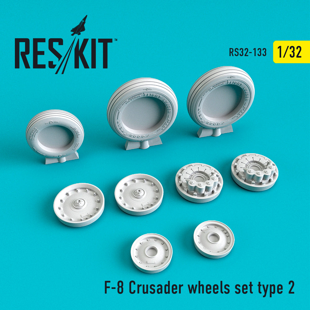 Vought F-8E Crusader wheels set type 2 (designed to be used with Trumpeter kits) (ResKit sold out May 2026)