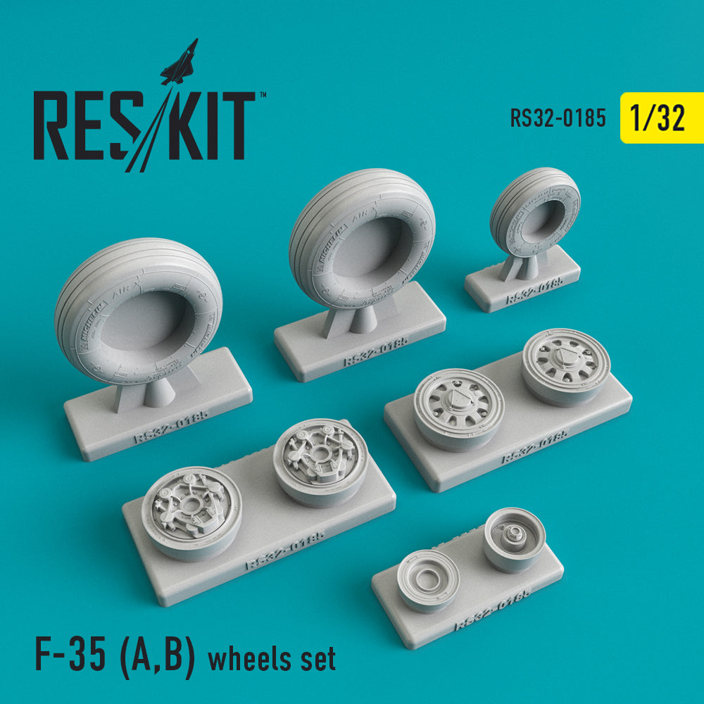 Lockheed-Martin F-35A/F-35C Lightning II wheels set (designed to be used with Academy and Italeri kits) (ResKit sold out May 2026)