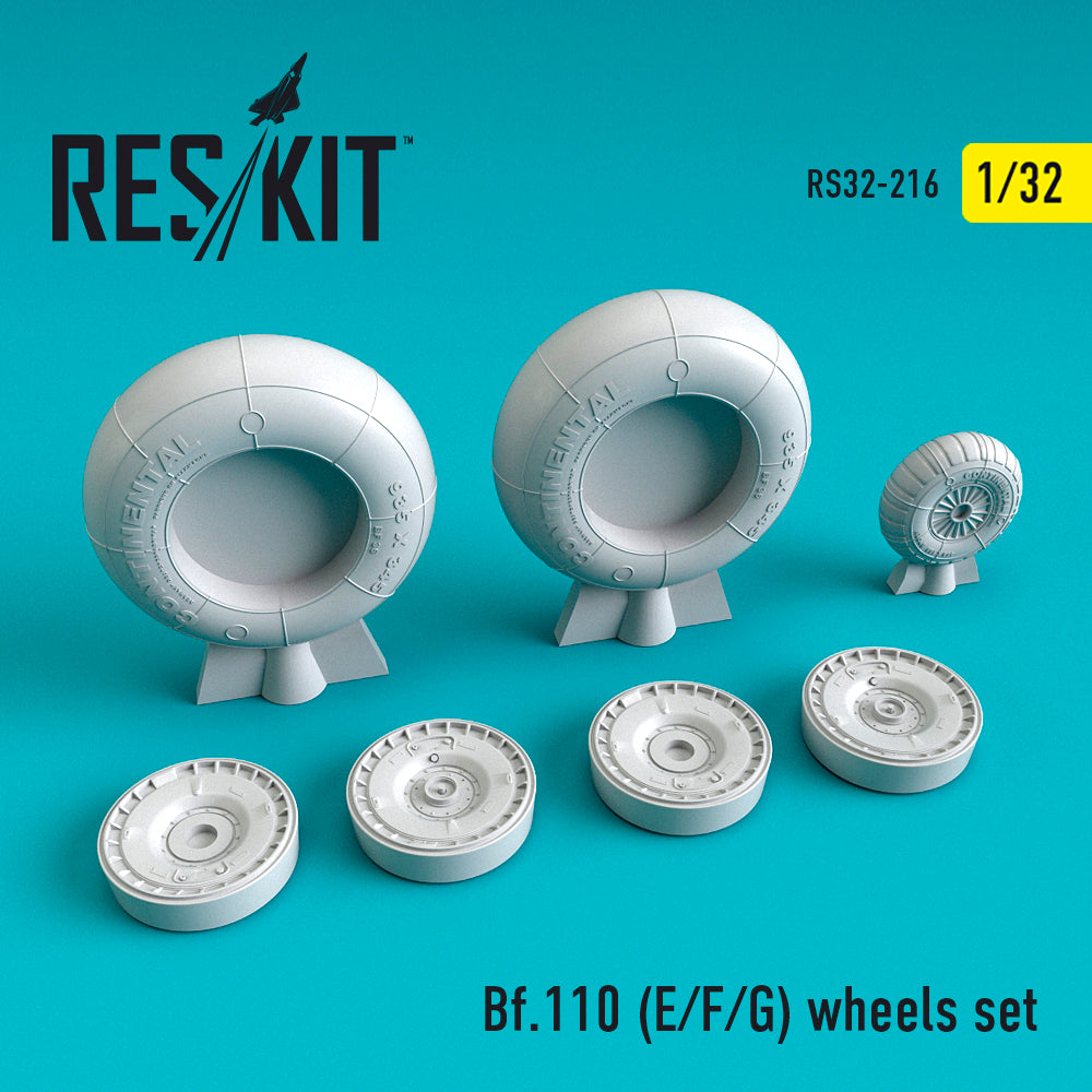 Messerschmitt Bf-110 (Bf-110E/Bf-110F/Bf-110G) (ResKit sold out May 2026) wheels set (designed to be used with Dragon and Revell kits) (ResKit sold out May 2026)