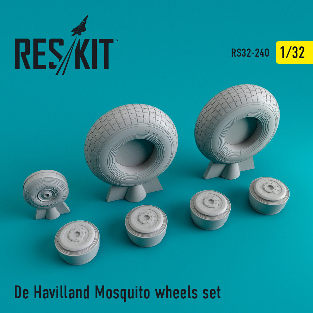 de Havilland Mosquito wheels set (designed to be used with Revell, Tamiya and Trumpeter kits) (ResKit sold out May 2026)