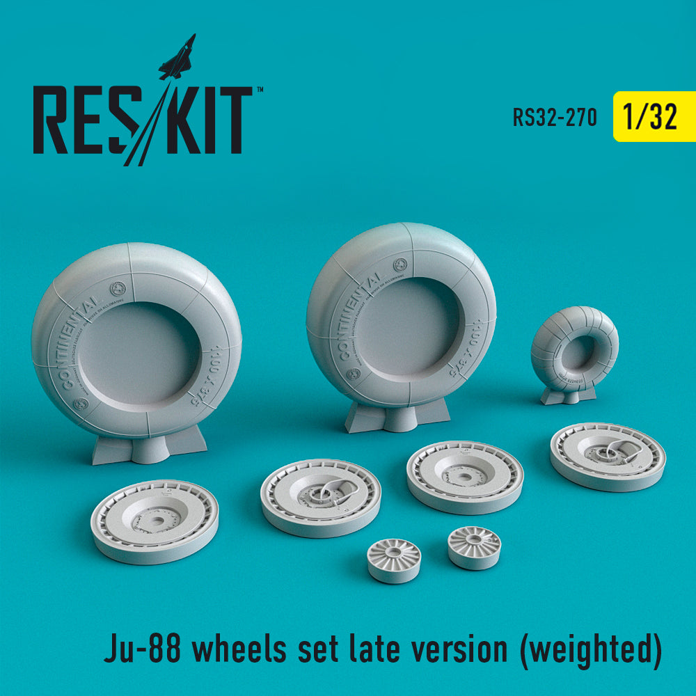 Junkers Ju-88A-4 wheels set late version ((with weighted effect) (ResKit sold out May 2026) ) (ResKit sold out May 2026) (designed to be used with Revell kits) (ResKit sold out May 2026)