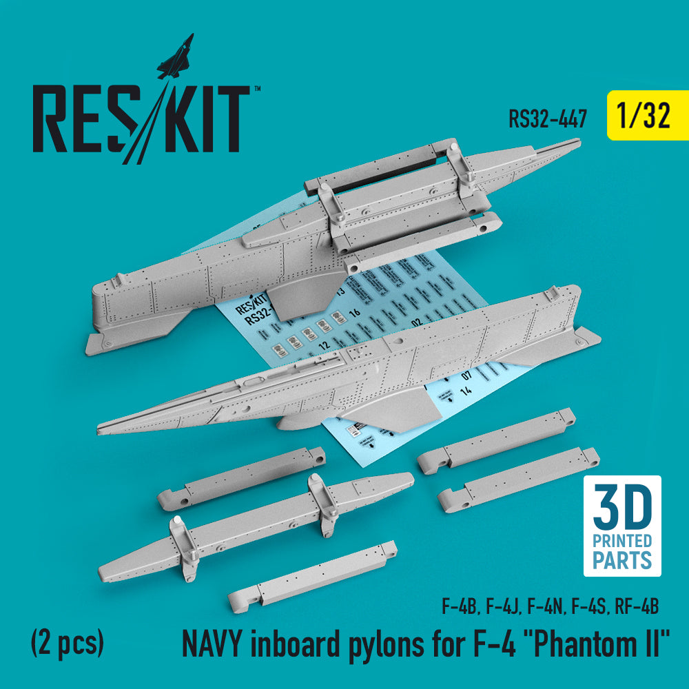 NAVY inboard pylons for McDonnell F-4 Phantom (2 pcs) (F-4B, F-4J, F-4N, F-4S, McDonnell RF-4B ) 3D-Printed