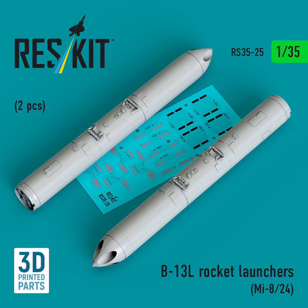 B-13L rocket launchers (2 pcs) (Mil Mi-8/Mi-24) (3D-Printed)
