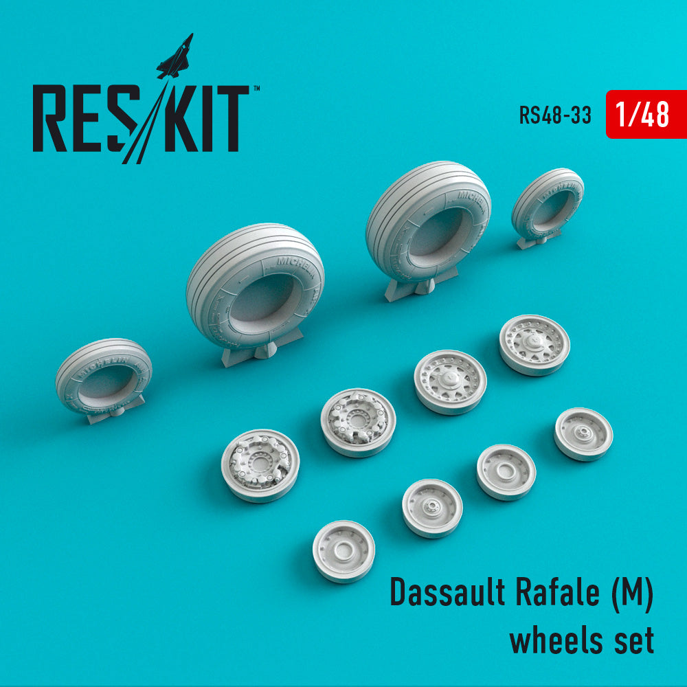 Dassault Rafale M wheels set (designed to used with Heller, Hobby Boss and Revell kits) (ResKit sold out May 2026)