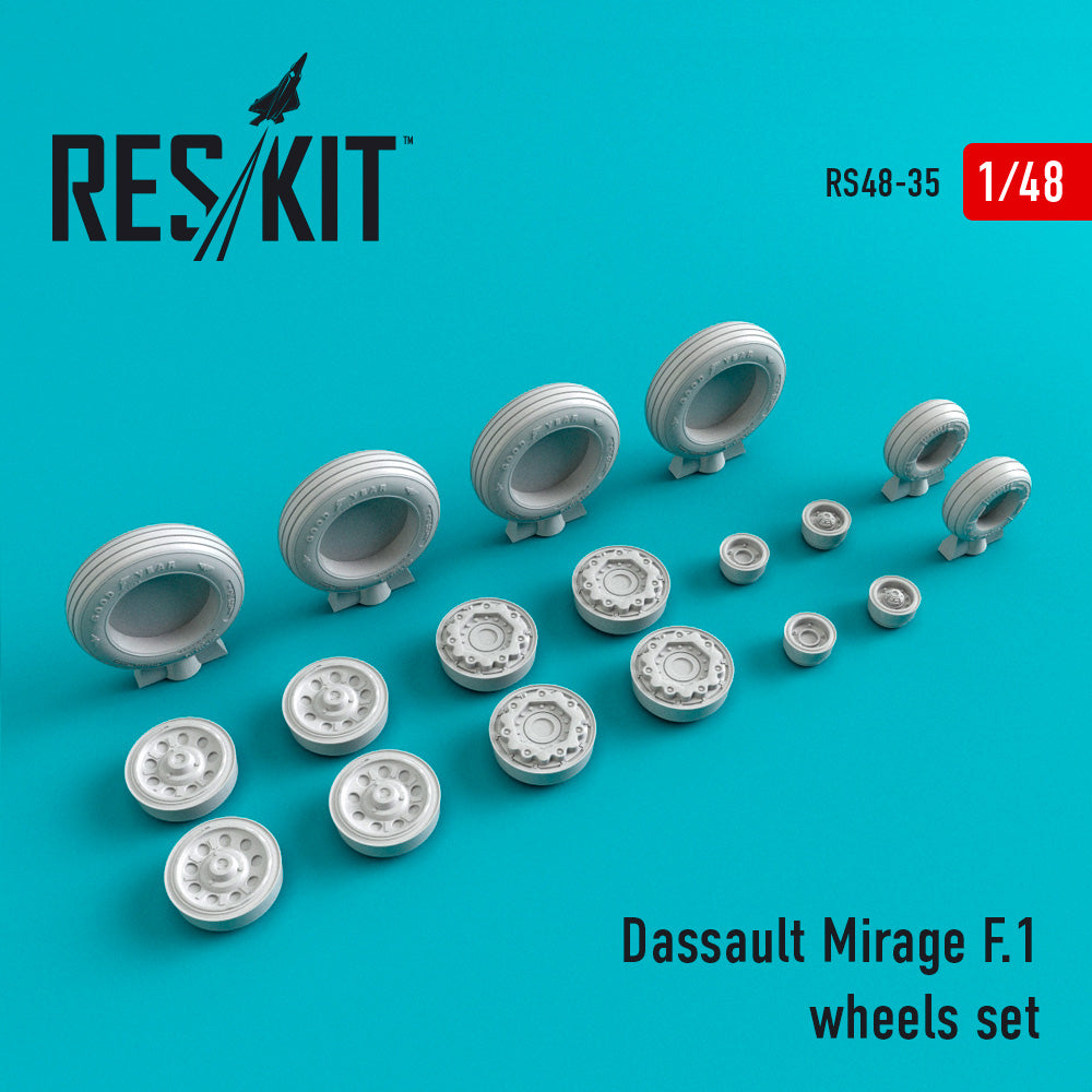 Dassault_Mirage F.1 wheels set (designed to used with Esci, Italeri and Kitty Hawk Models Model kits) (ResKit sold out May 2026)