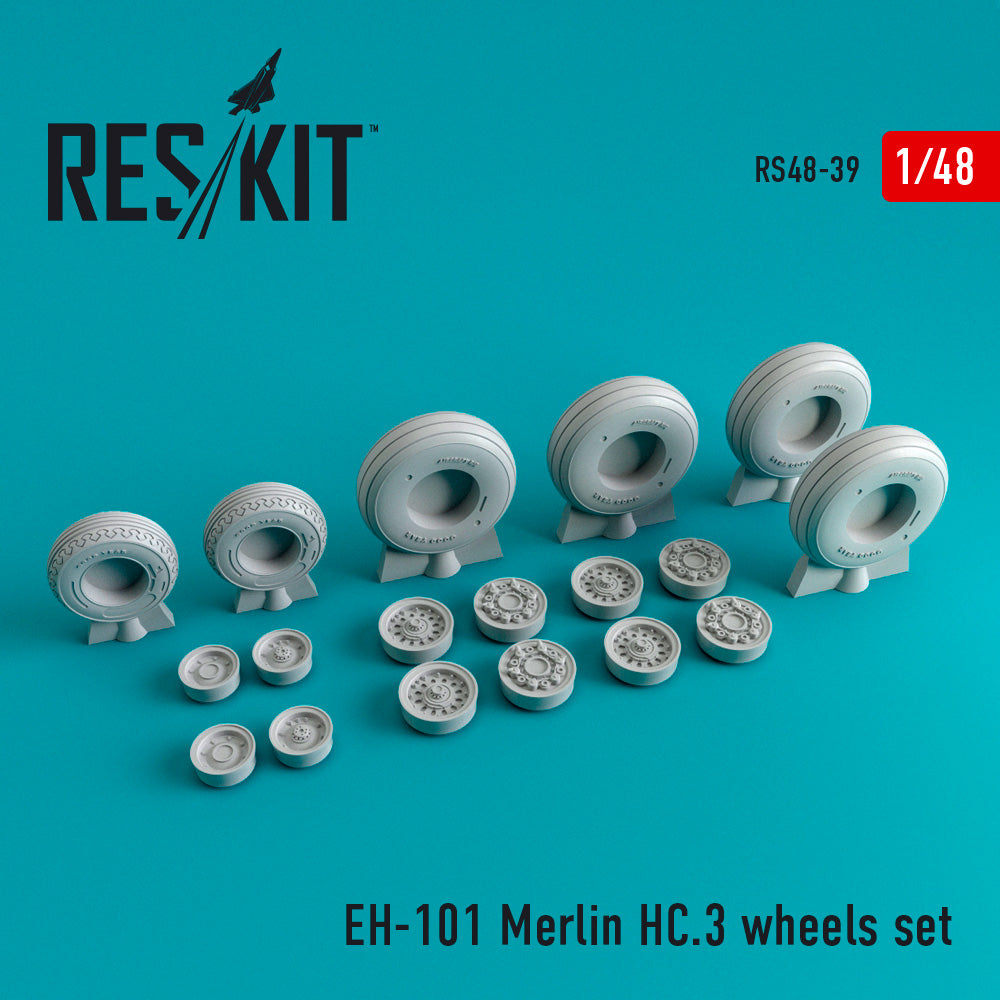Agusta-Westland Merlin HC.3 wheels set (1/48) (ResKit sold out May 2026) (designed to used with Airfix kits) (ResKit sold out May 2026)