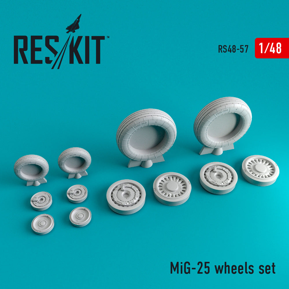 Mikoyan MiG-25RBT/MiG-25PD/PDS Foxbot wheels set (designed to be used with ICM UA UK, Kinetic Model and Revell kits) (ResKit sold out May 2026)