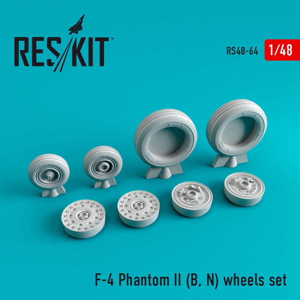 McDonnell F-4B/F-4N/F-4B/N Phantom II wheels set (designed to be used with Academy, Eduard kits, Esci and Hasegawa kits) (ResKit sold out January 2026 so no more after we sell out)