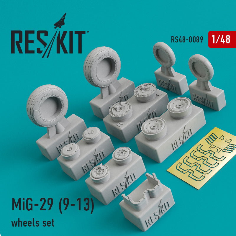 Mikoyan MiG-29 (9-13) (ResKit sold out May 2026) wheels set (designed to be used with Great Wall Hobby kits) (ResKit sold out May 2026)