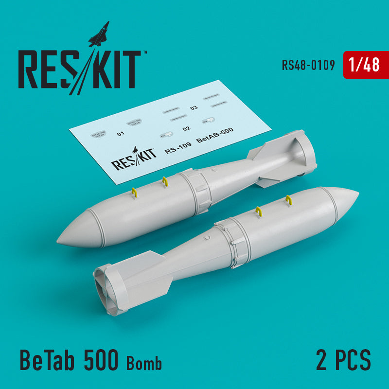 BeTab 500 Bomb (2 pcs) (Su-17/24/25/34, MiG-27) Kitty Hawk, Trumpeter, (designed to be used with Great Wall Hobby kits) , Hobby Boss, Smer (Reskit sold out March 2025)