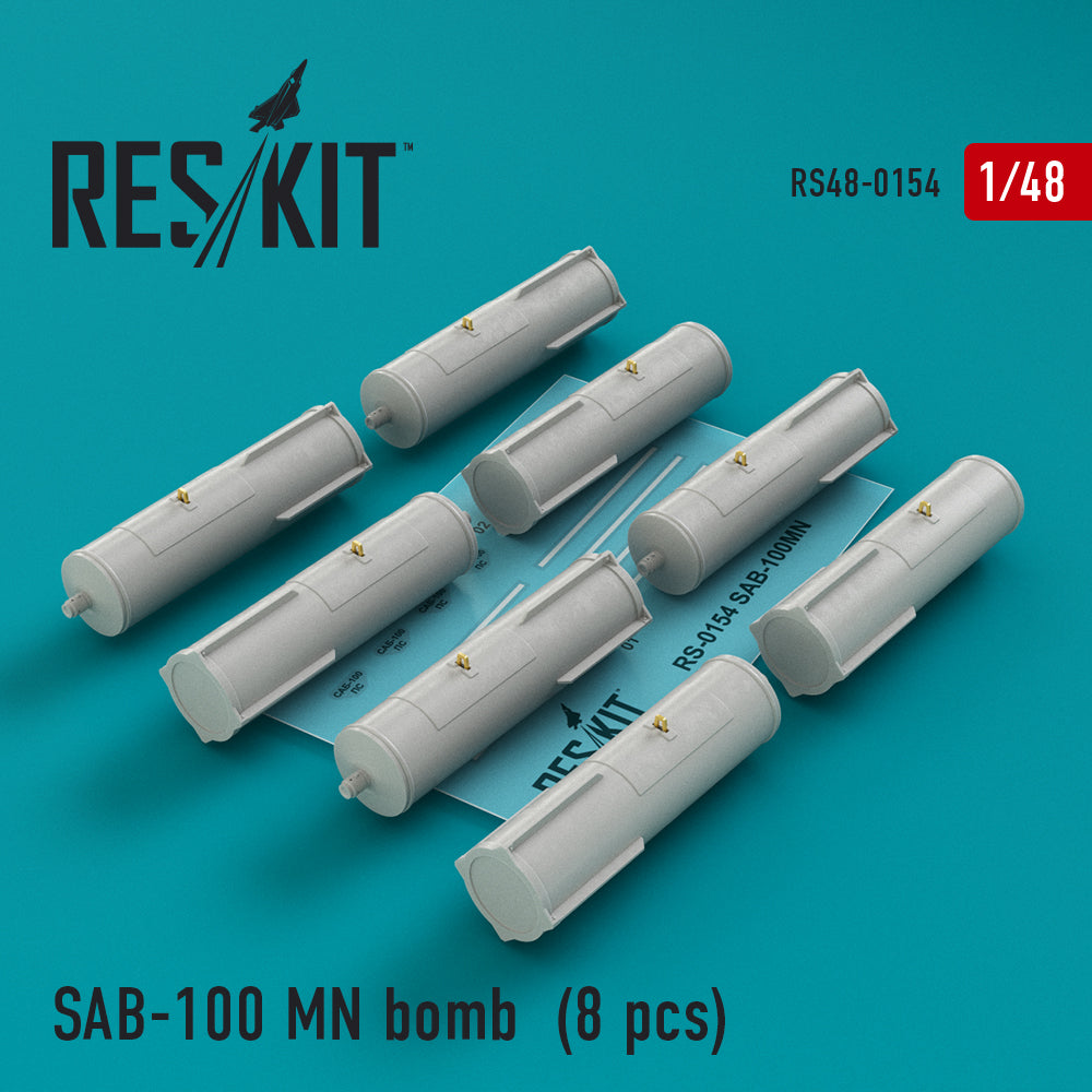 SAB-100 MN bomb (8 pcs) (Sukhoi Su-7/17/22/24/25/34, Mikoyan MiG-21, MiG-27) Yak-38, Jak-130 Trumpeter, KP, Kitty Hawk, Hobby Boss, Eduard kits) (discontinued August 2023)