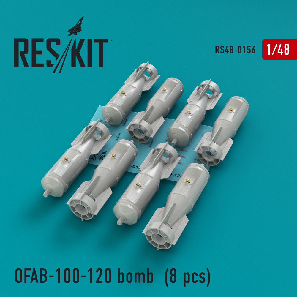 OFAB-100-120 bomb (8 pcs) (Sukhoi Su-7/17/22/24/25/34, MiG-21, MiG-27 Yak-38, Jak-130) Trumpeter, KP, Kitty Hawk, Hobby Boss, Eduard (Reskit sold out March 2025)