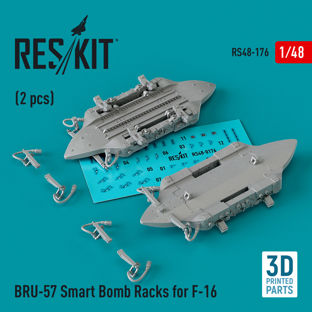 RE-RELEASED!!! BRU-57 Smart bomb Racks for Lockheed-Martin F-16 (2 pcs) (designed to be used with Academy, Esci, Hasegawa, Italeri, Kinetic Model, Revell and Tamiya kits)(now 3D-Printed)